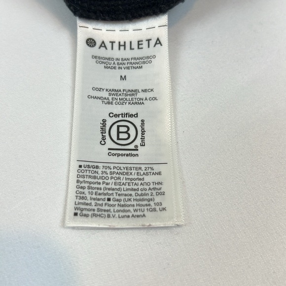 Athleta Women’s M Cozy Karma Funnel Neck Sweatshirt Pullover Pocket - Picture 5 of 6